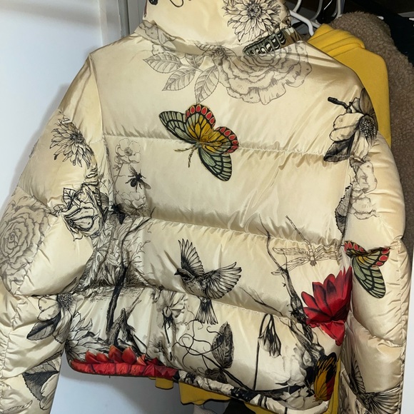 Caille Floral Butterfly Print Moncler Jacket - Picture 6 of 10